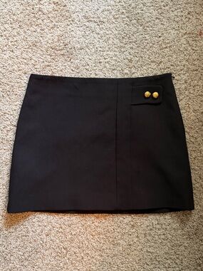 Zara Black Skirt with Gold Button Detail